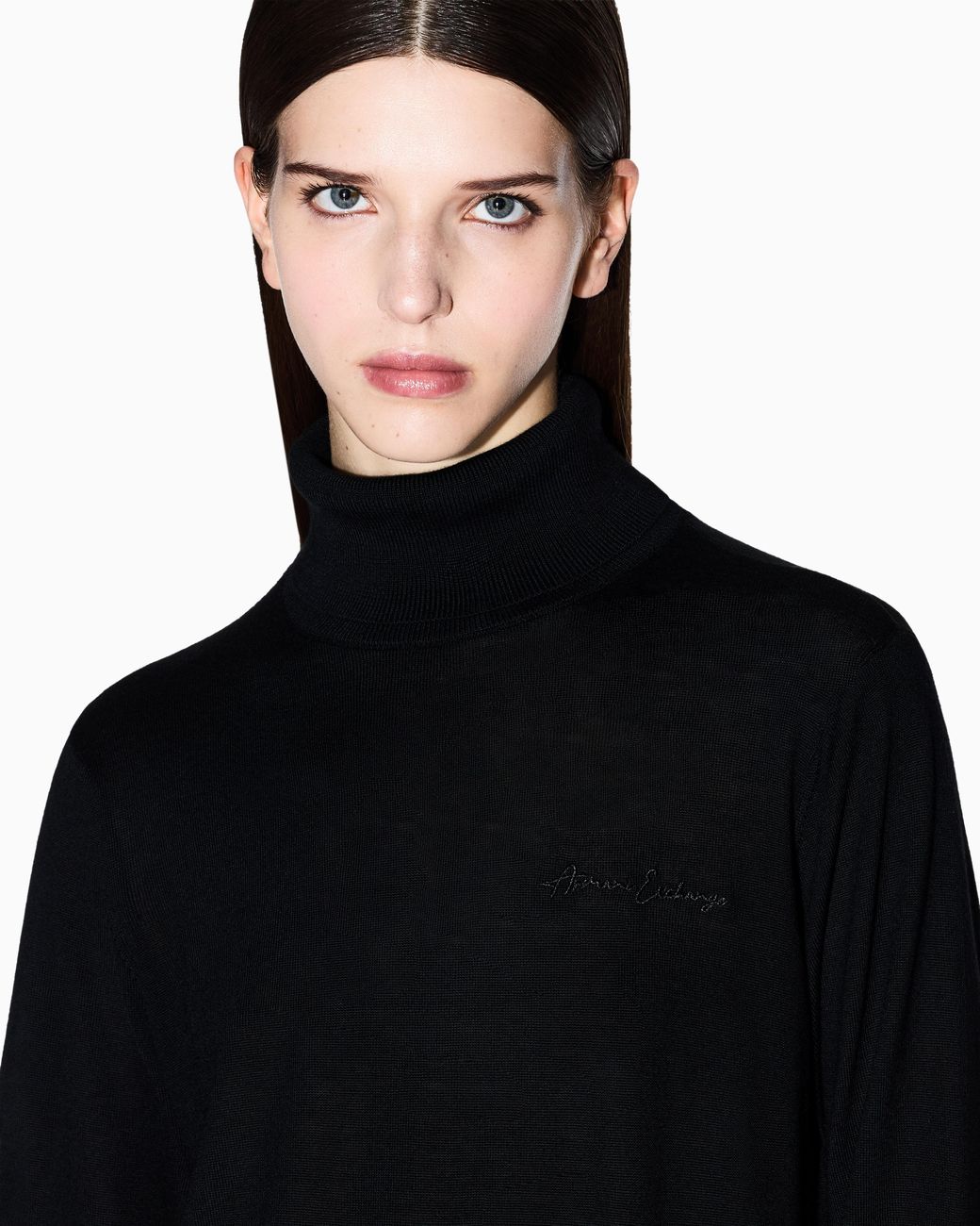 ARMANI EXCHANGE Black Merino Turtleneck Sweater