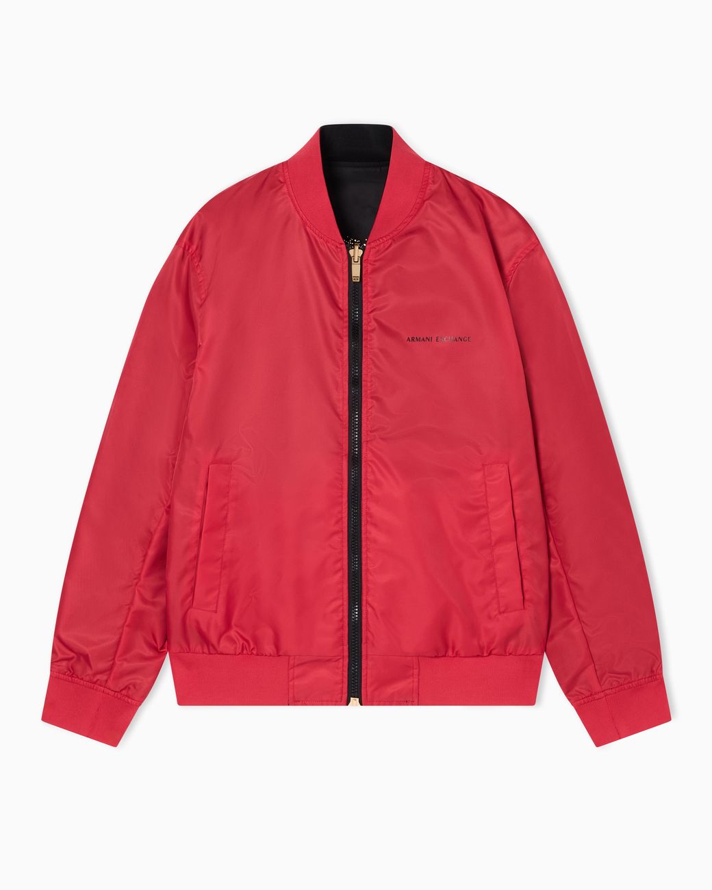 ARMANI EXCHANGE Blue Reversible Satin Blouson With Metal Details for men
