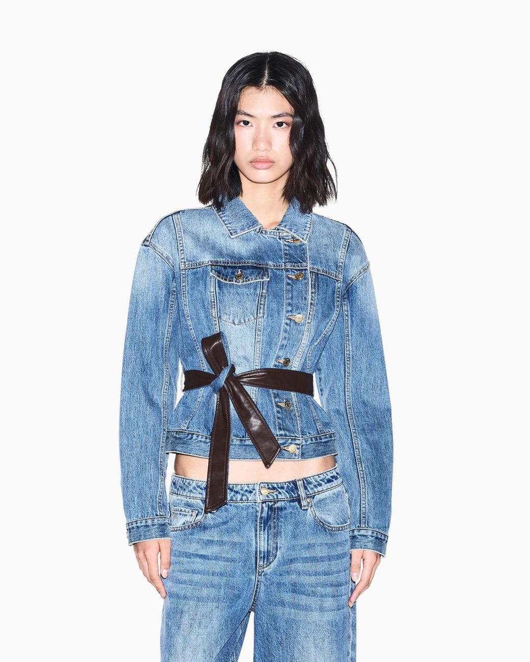 ARMANI EXCHANGE Blue Blouson Jacket Rigid Cotton Denim