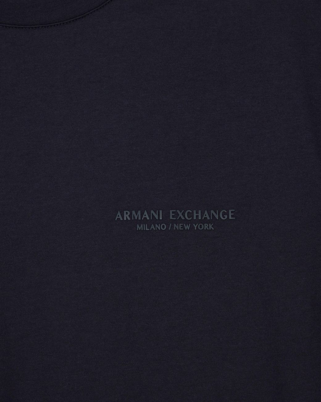 ARMANI EXCHANGE Blue Regular Fit Cotton T-Shirt With A Chest Logo Essential for men