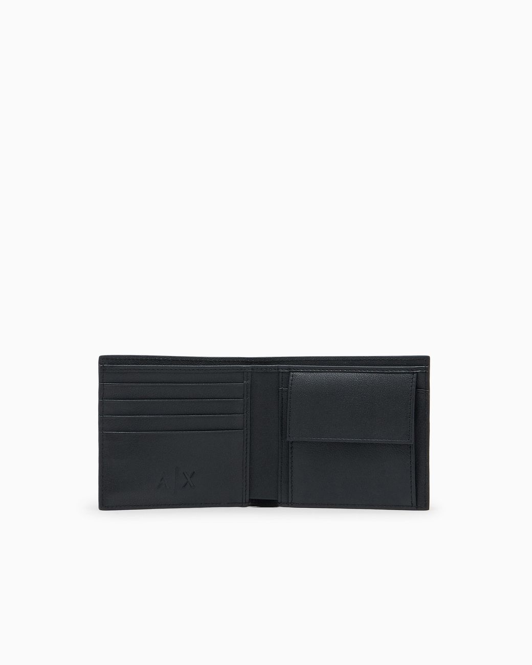 ARMANI EXCHANGE White Leather Bifold Wallet With An Embossed Diagonal Pattern for men