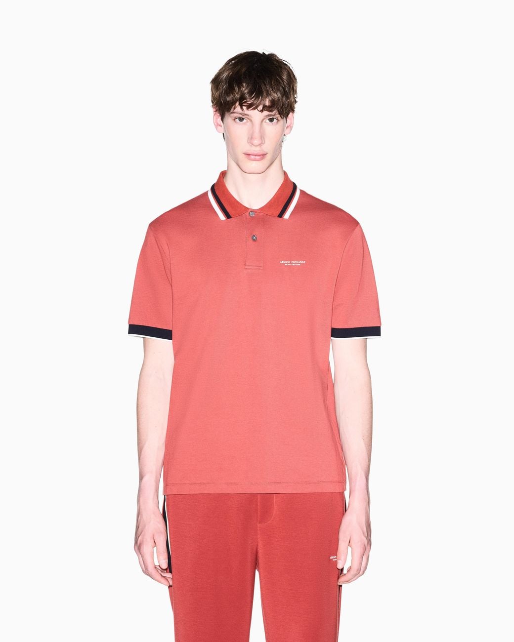 ARMANI EXCHANGE Red Regular Fit Polo Shirt for men