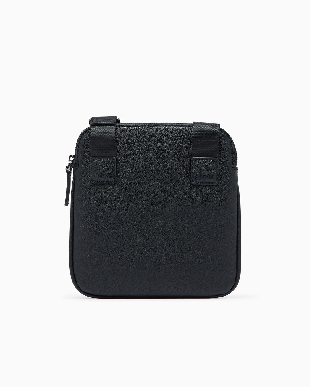 ARMANI EXCHANGE Black Textured Crossbody Bag With A Zipper And Adjustable Strap for men