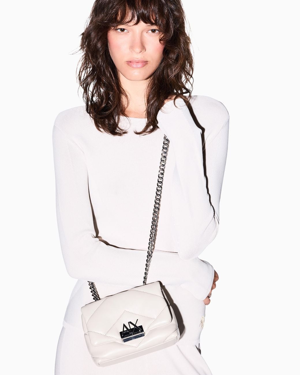 ARMANI EXCHANGE White Mini Bag With Outer Coating And Padding