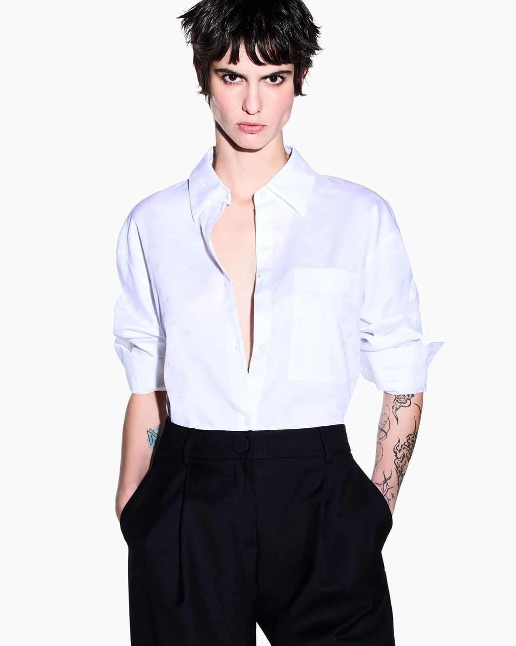ARMANI EXCHANGE White Regular Fit Shirt