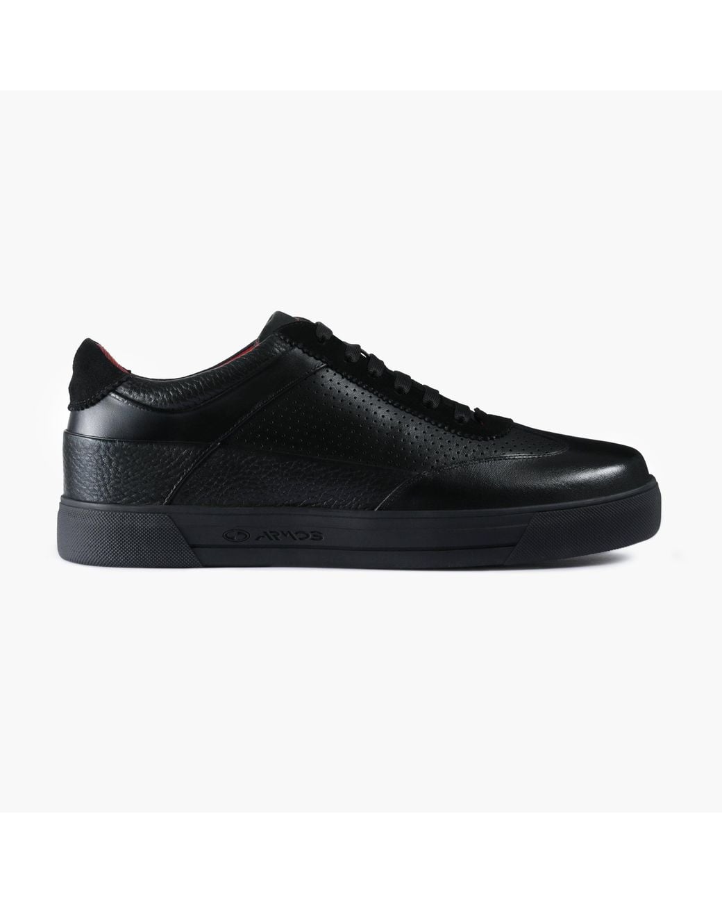 Armos Black Breathable Leather Sneaker for men
