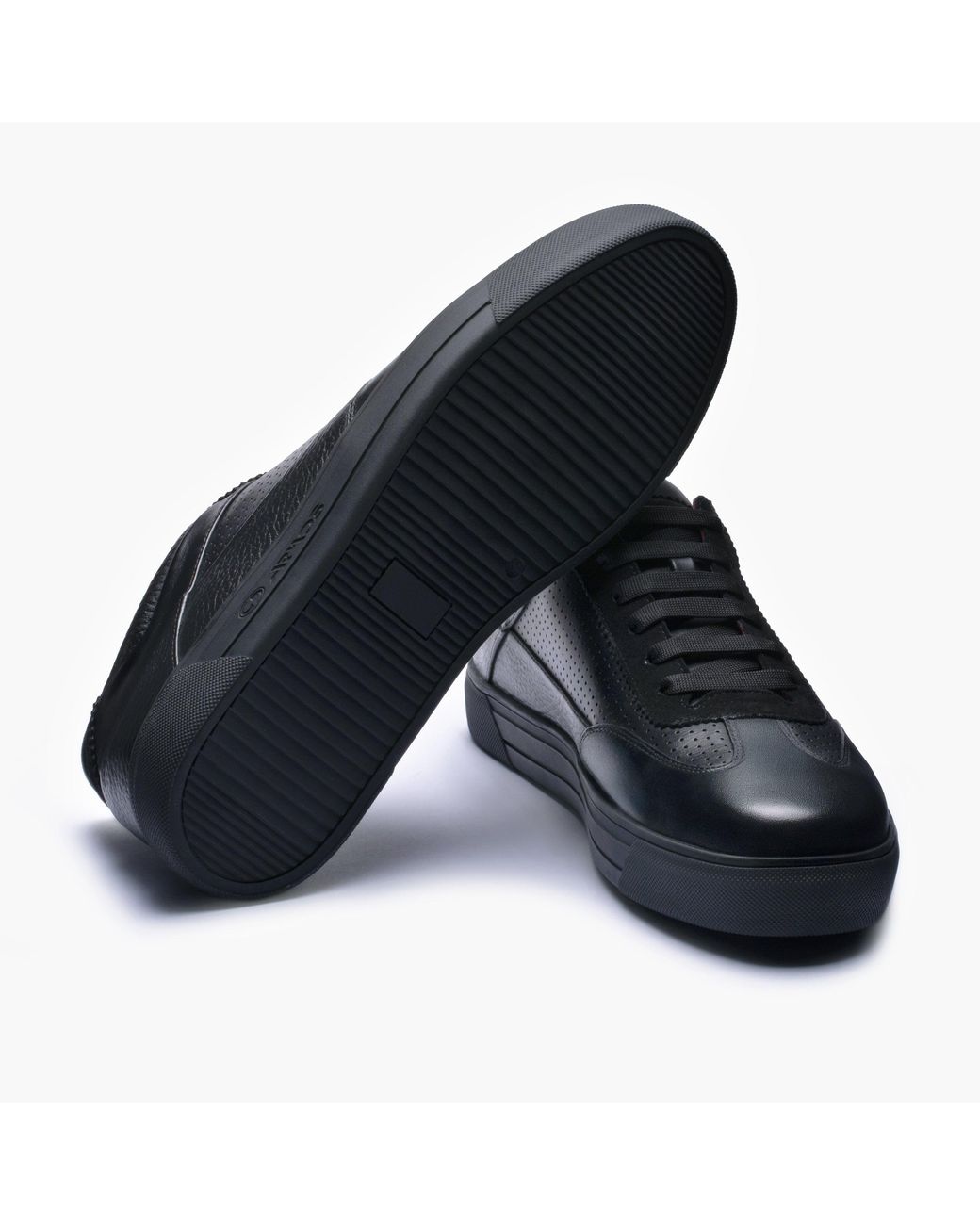 Armos Black Breathable Leather Sneaker for men