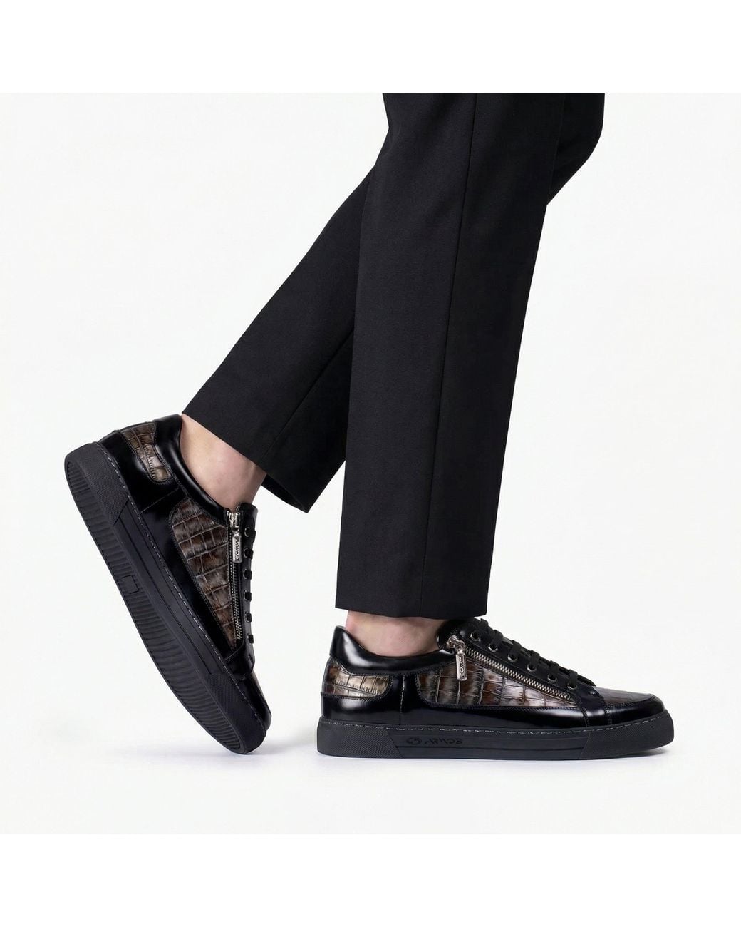 Armos Black Leather Sneaker for men