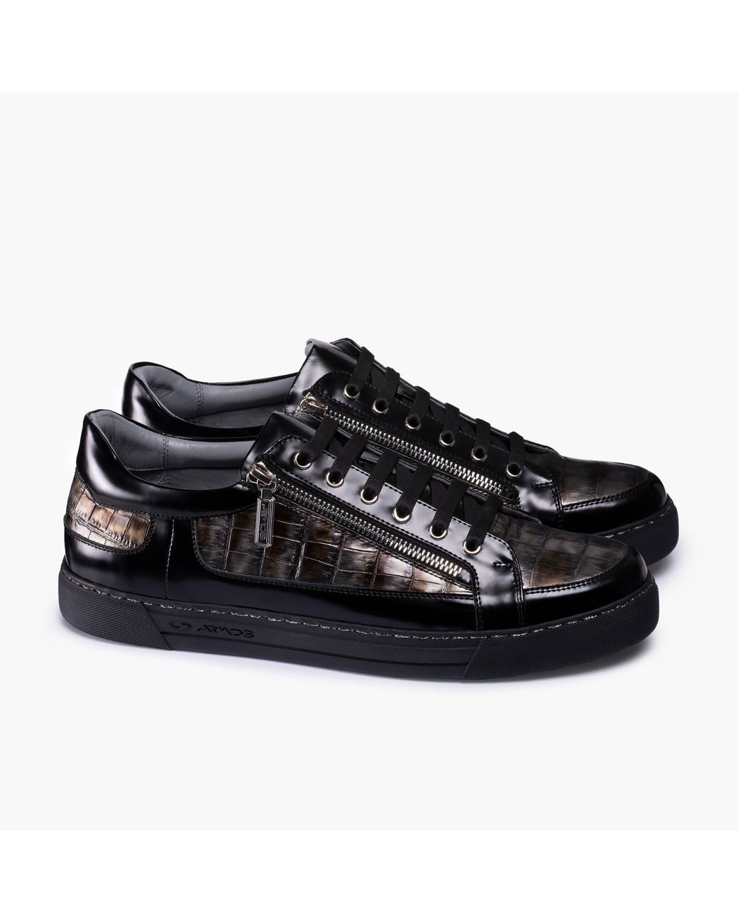 Armos Black Leather Sneaker for men