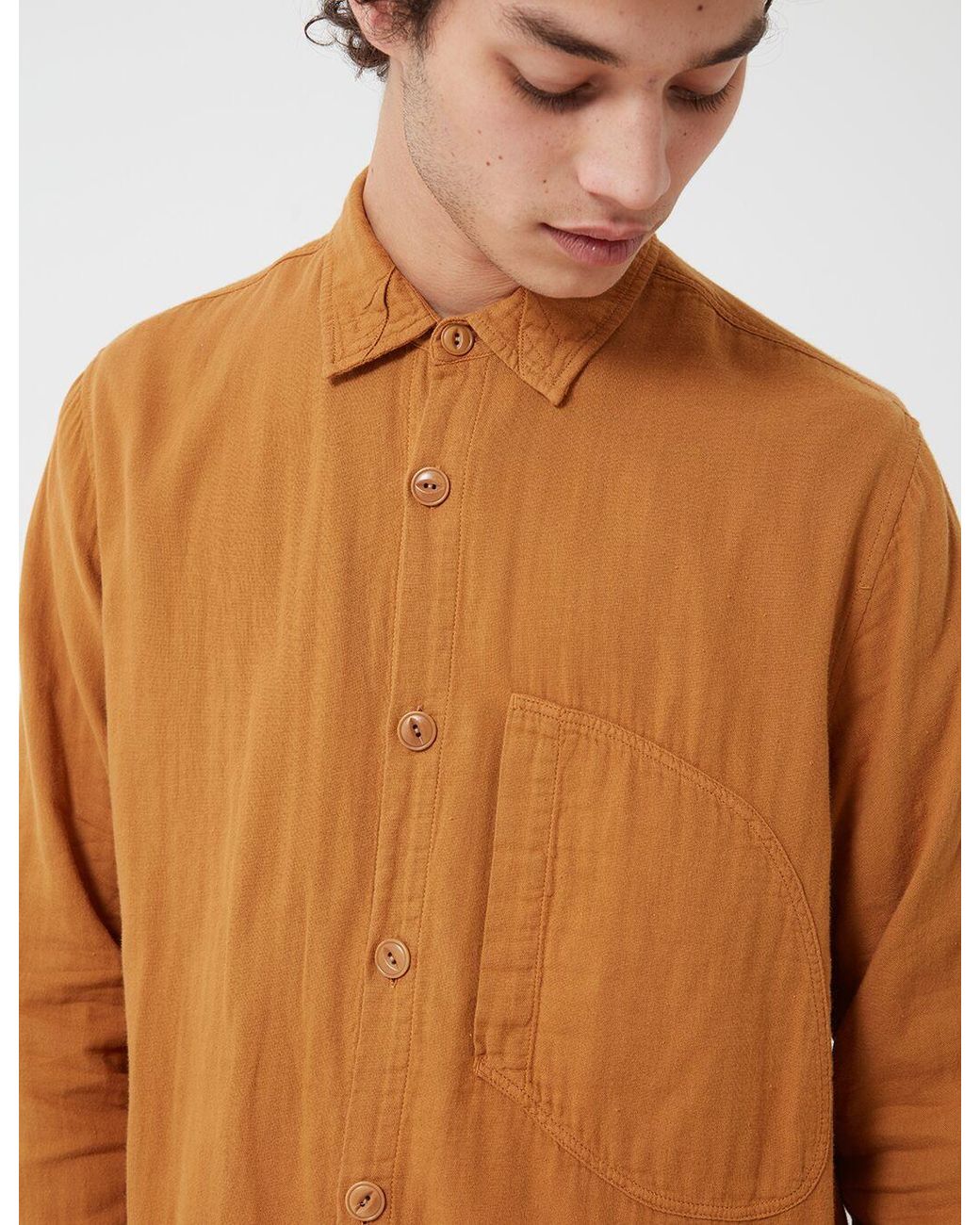 YMC Brown D Pocket Shirt for men