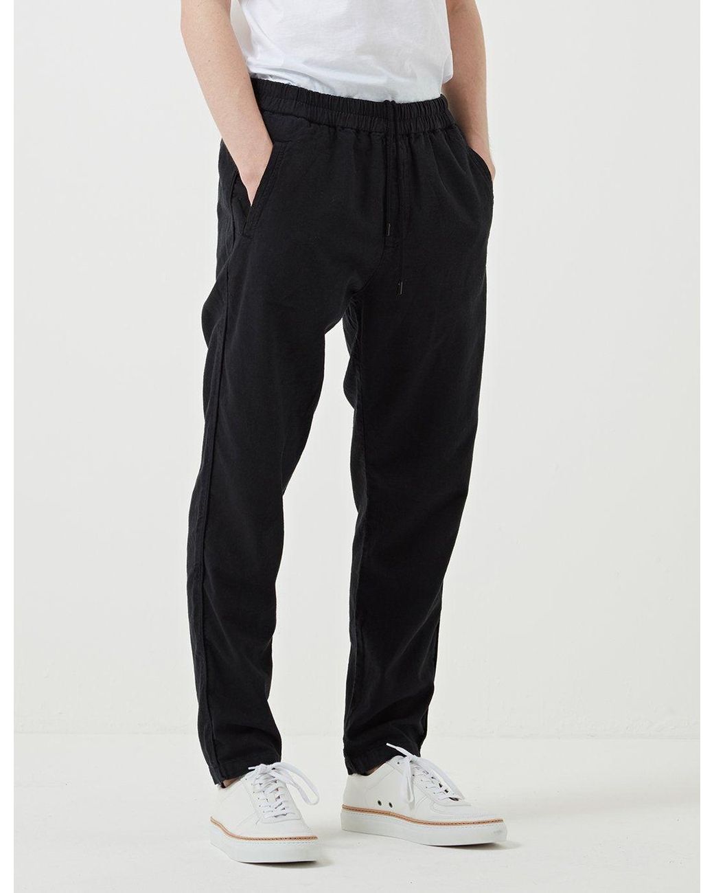 Folk Black Folk Cotton Linen Pant for men