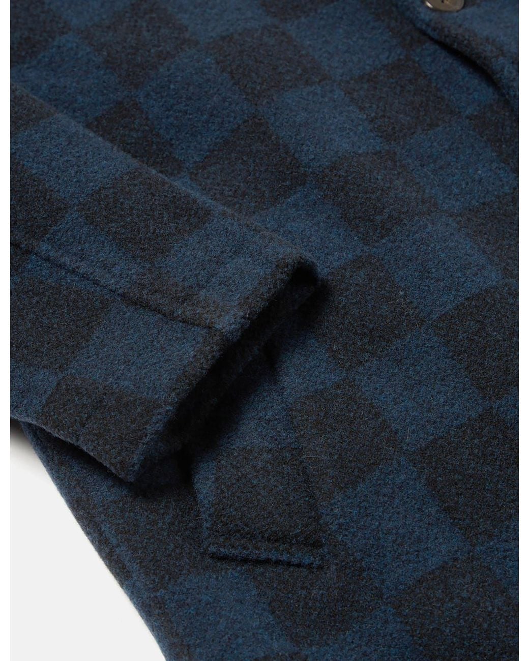 Universal Works Blue Overcoat (Merino Lambswool) for men