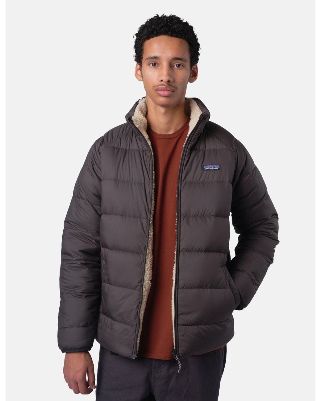 Patagonia Gray Reversible Silent Down Jacket for men
