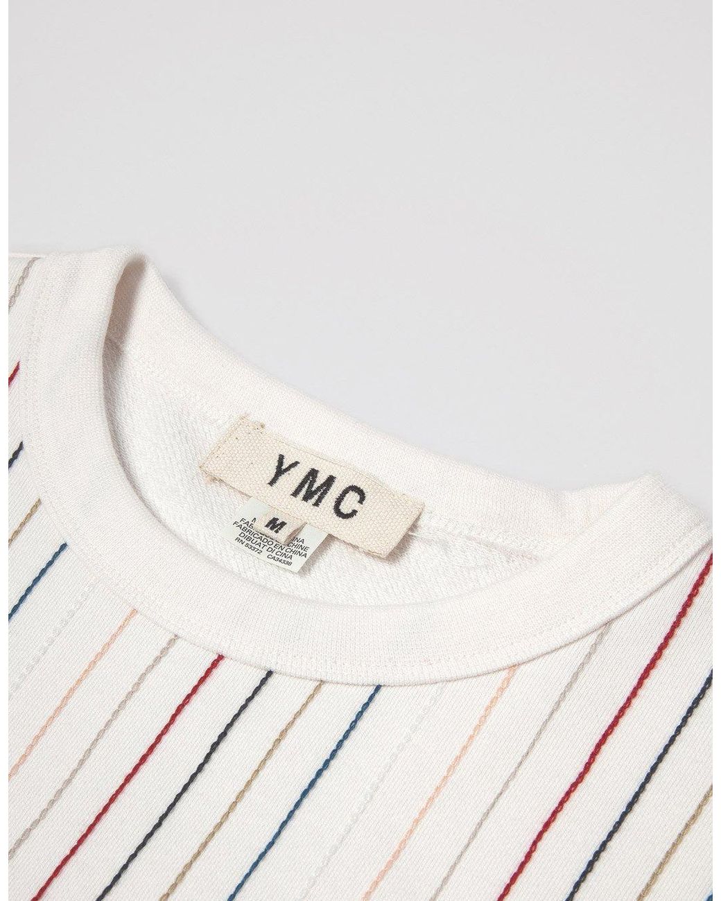 YMC White Chain Panel Sweatshirt for men