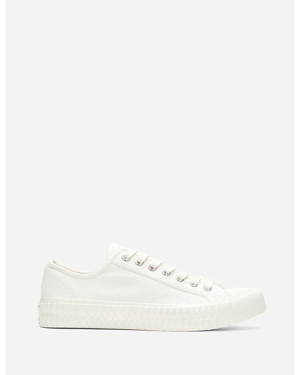 Excelsior White Bolt Low Canvas Trainers for men