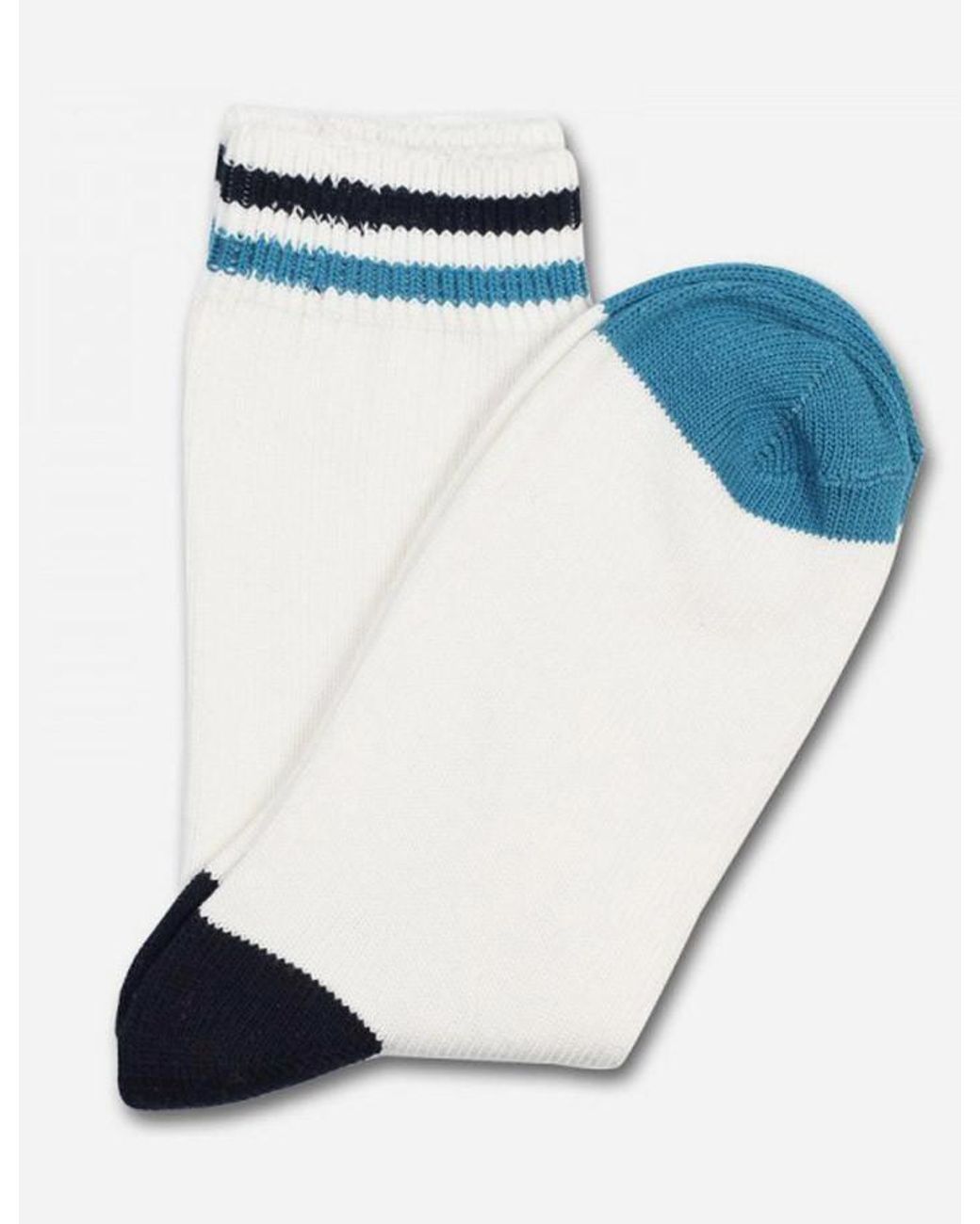 Democratique Socks Blue Democratique Relax Two Stripe Melange Socks for men