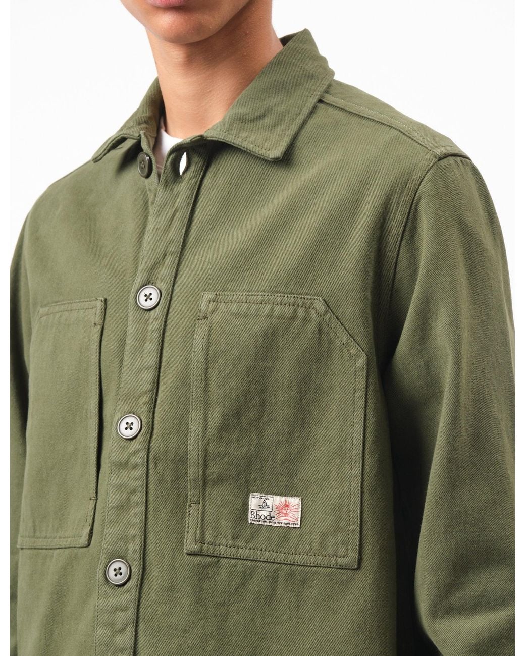 BHODE Green Map Pocket Overshirt Twill for men