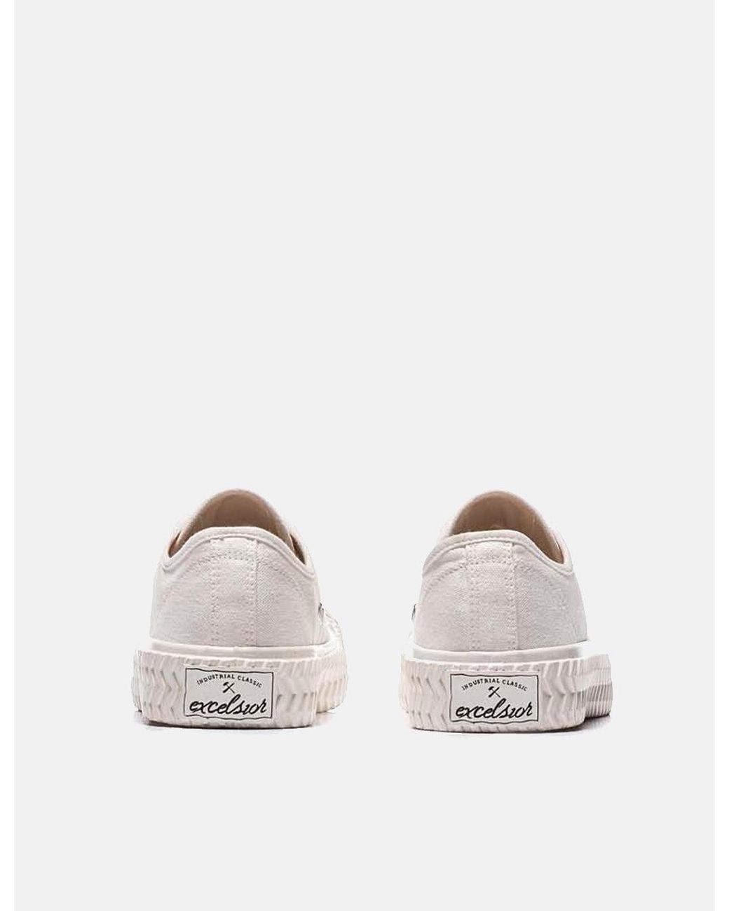 Excelsior White Bolt Low Canvas Trainers for men