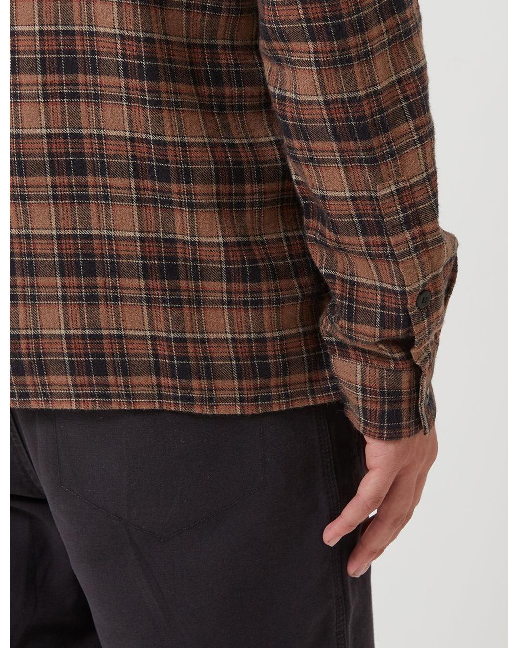 Folk Brown Folk Patch Shirt (Check) for men