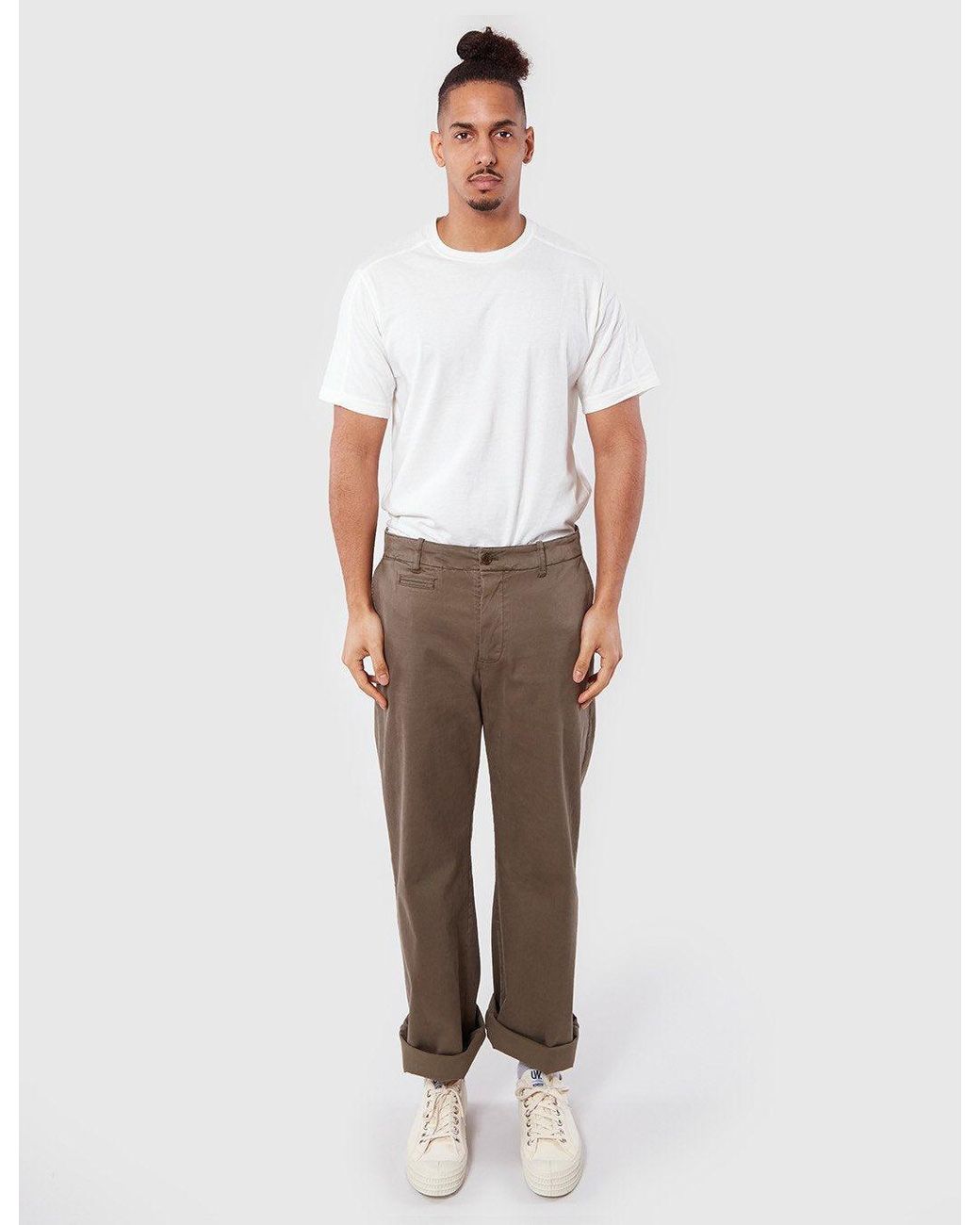YMC Brown Thin Duke Trousers for men