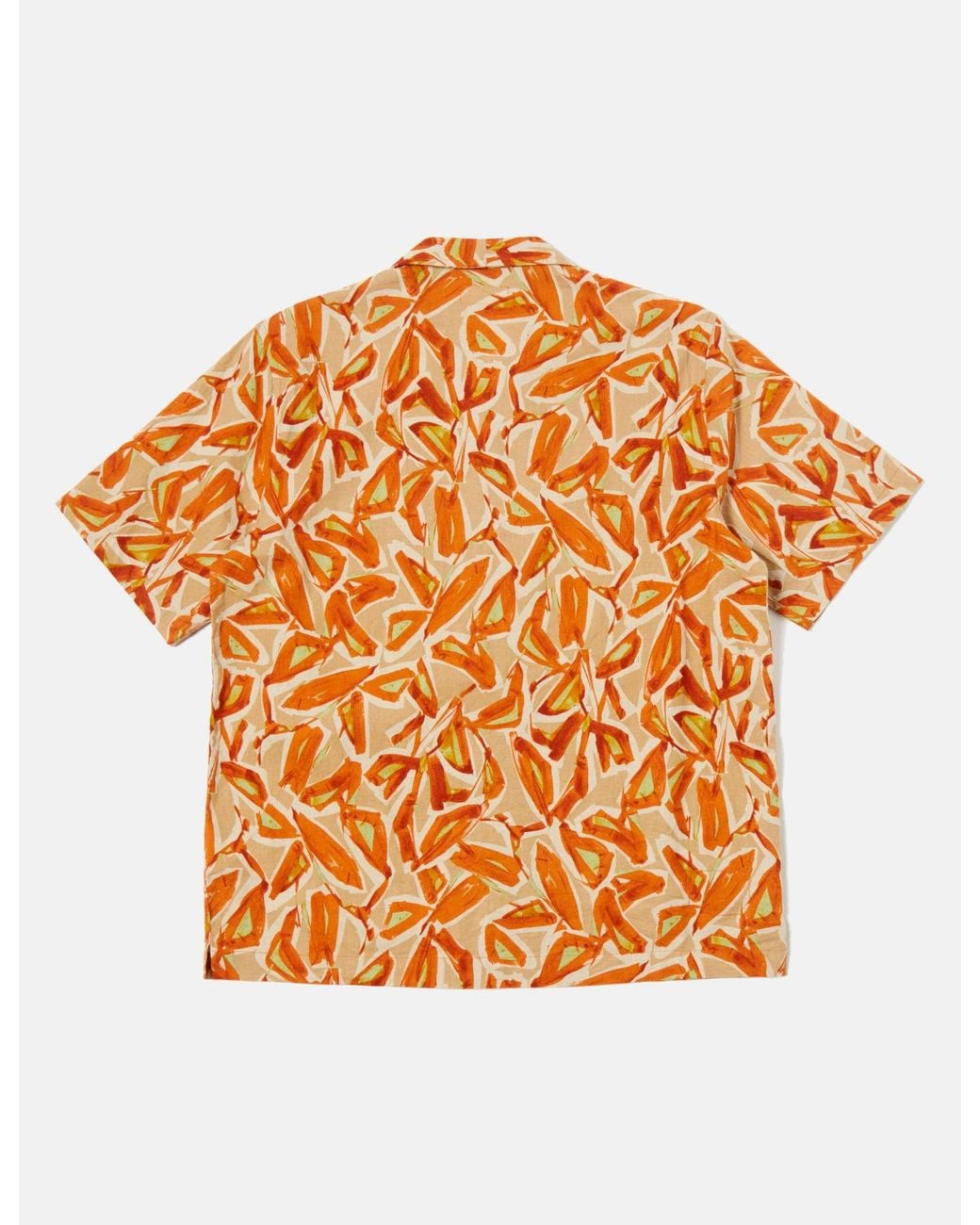 Universal Works Orange Minari Shirt Artist (Linen/Cotton) for men
