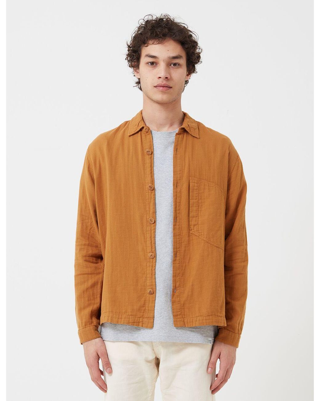 YMC Brown D Pocket Shirt for men