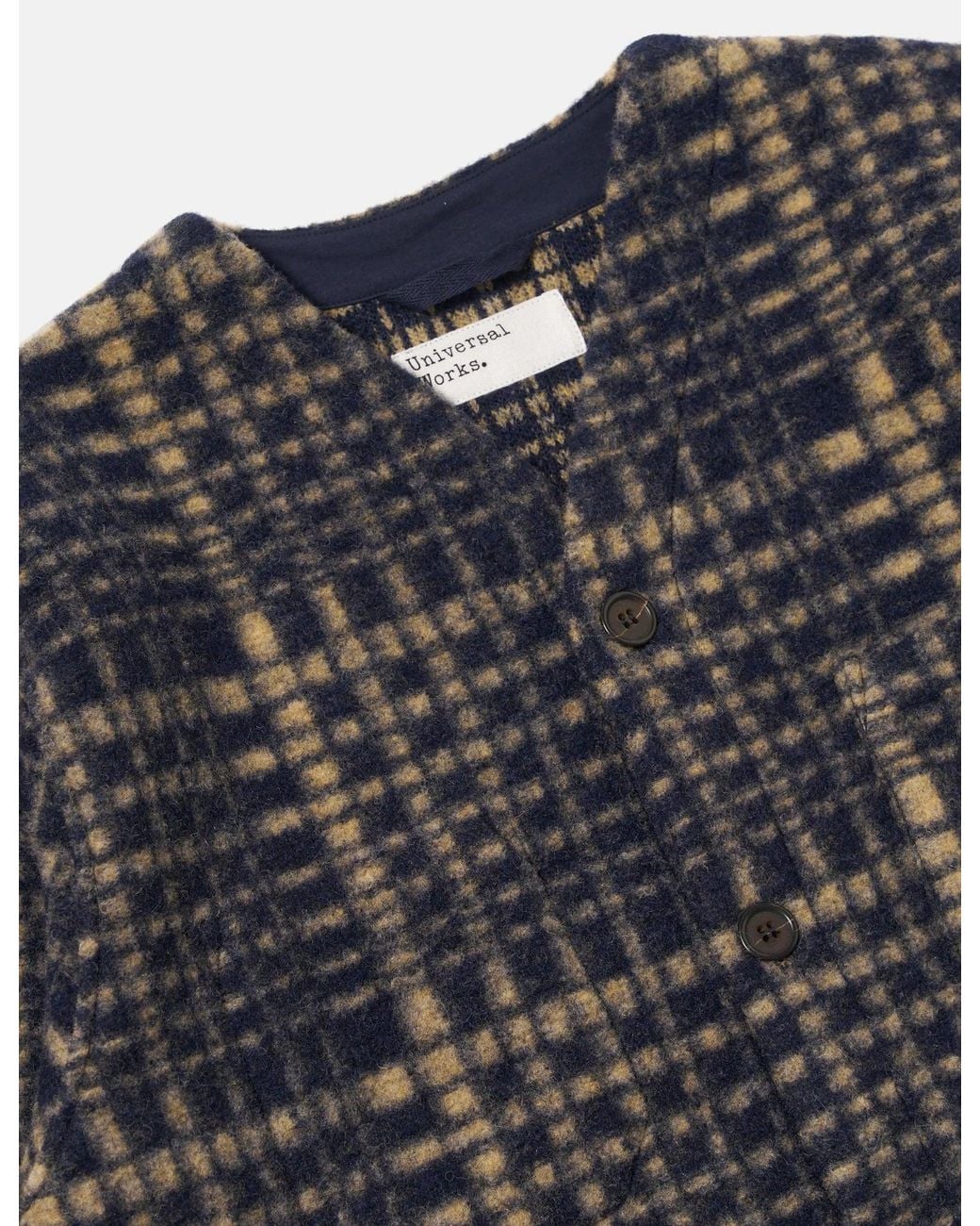 Universal Works Blue Cardigan (Telepass Fleece) for men