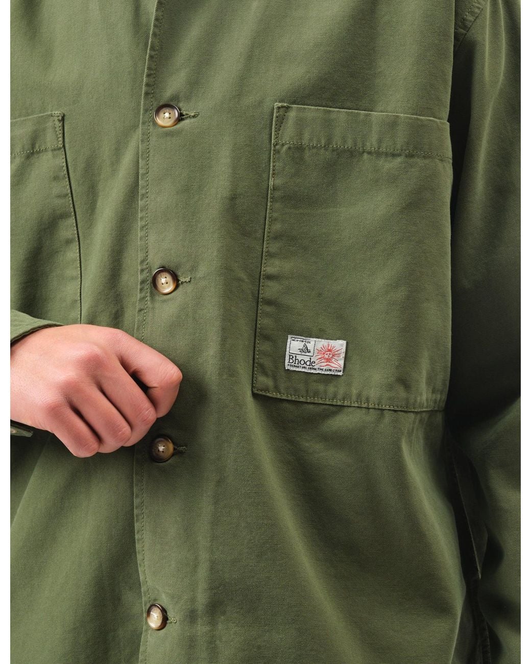 BHODE Green Hunting Overshirt Twill for men