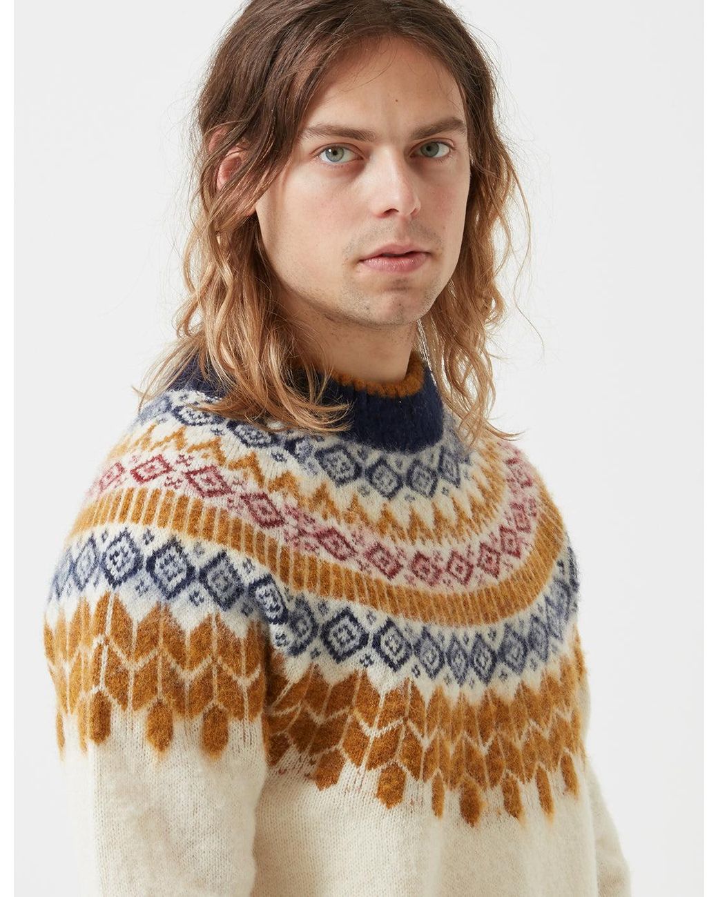 Bellerose Natural Aokas Combo Knit Sweatshirt for men