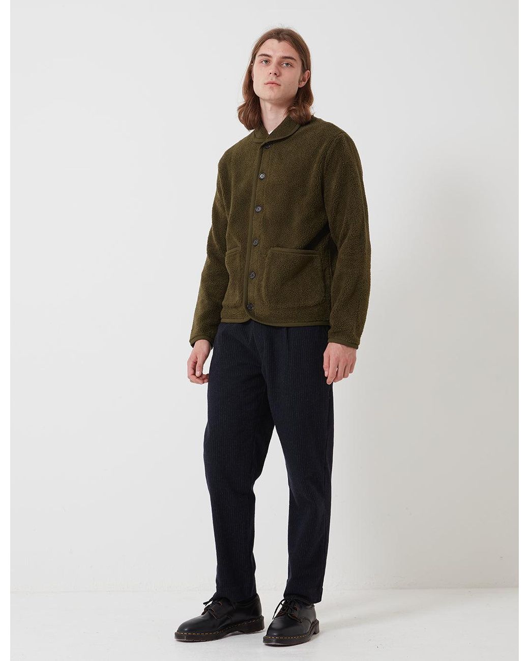 Universal Works Green Lancaster Jacket (Mountain Fleece) for men