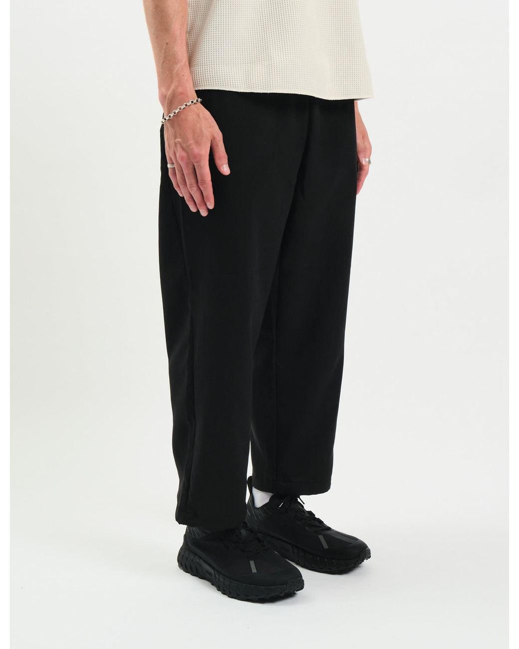 Goldwin Black Wide Leg Easy Pants for men
