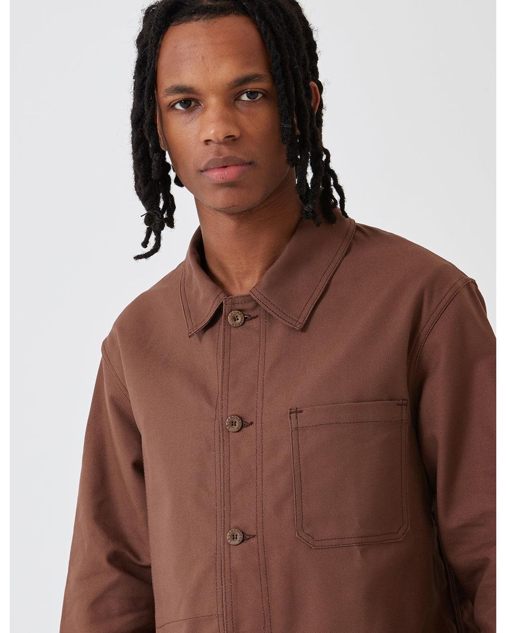 Le Laboureur Brown Cotton Work Jacket for men