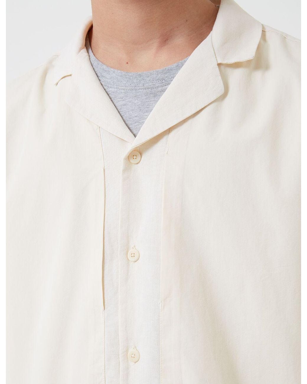 Folk White Folk Overlay Short Sleeve Shirt for men