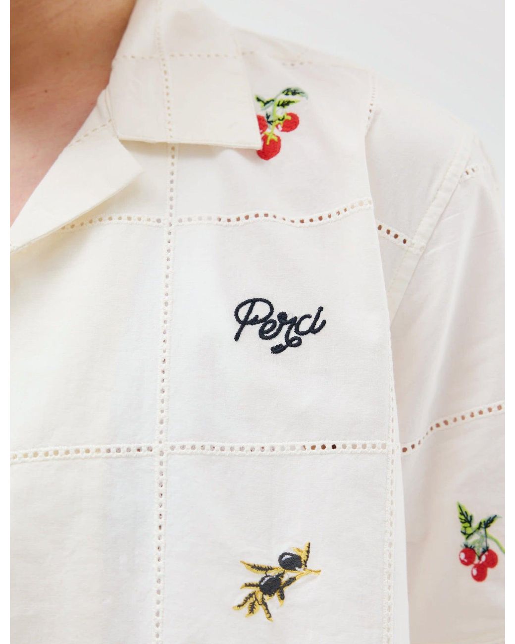 Percival White Tapestry Shirt for men