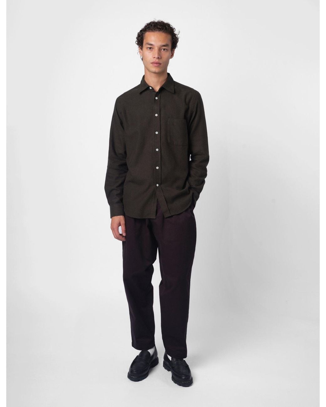 Portuguese Flannel Black Teca 2.0 Shirt for men