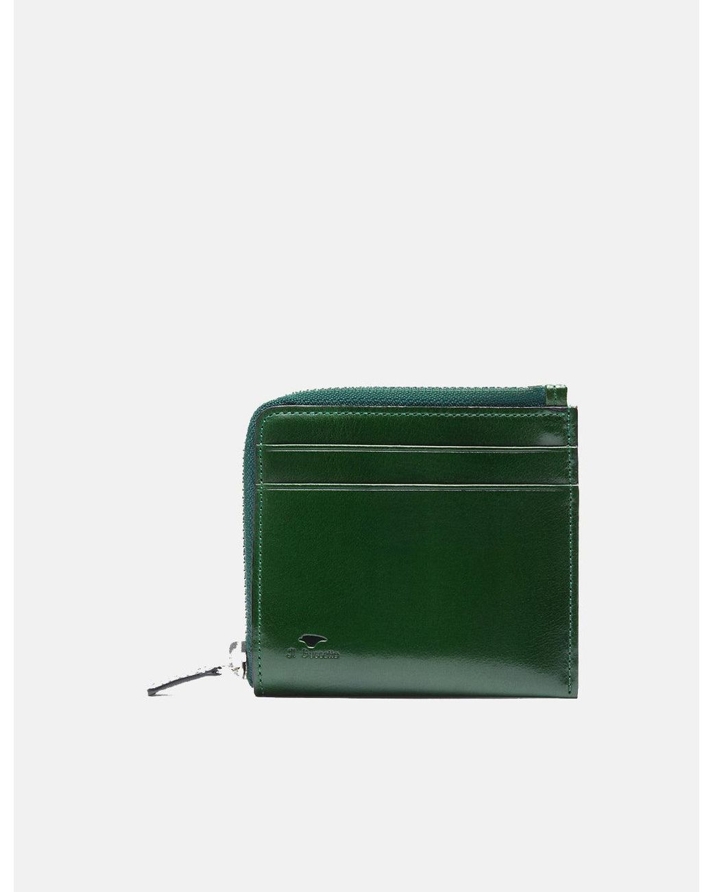 Il Bussetto Green Small Zip Wallet (Leather) for men