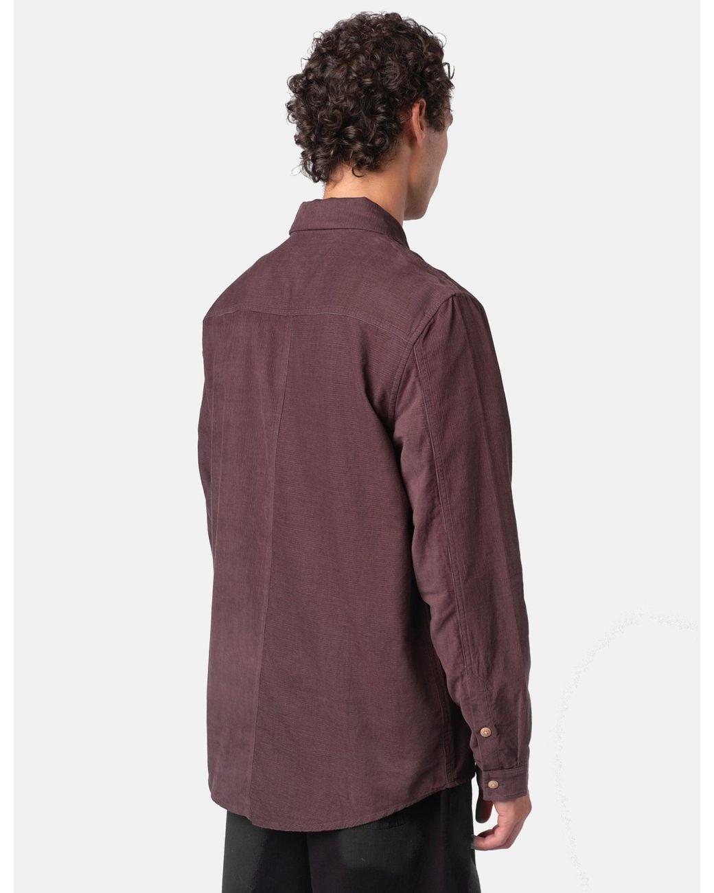 Folk Purple Direction Baby Cord Shirt for men