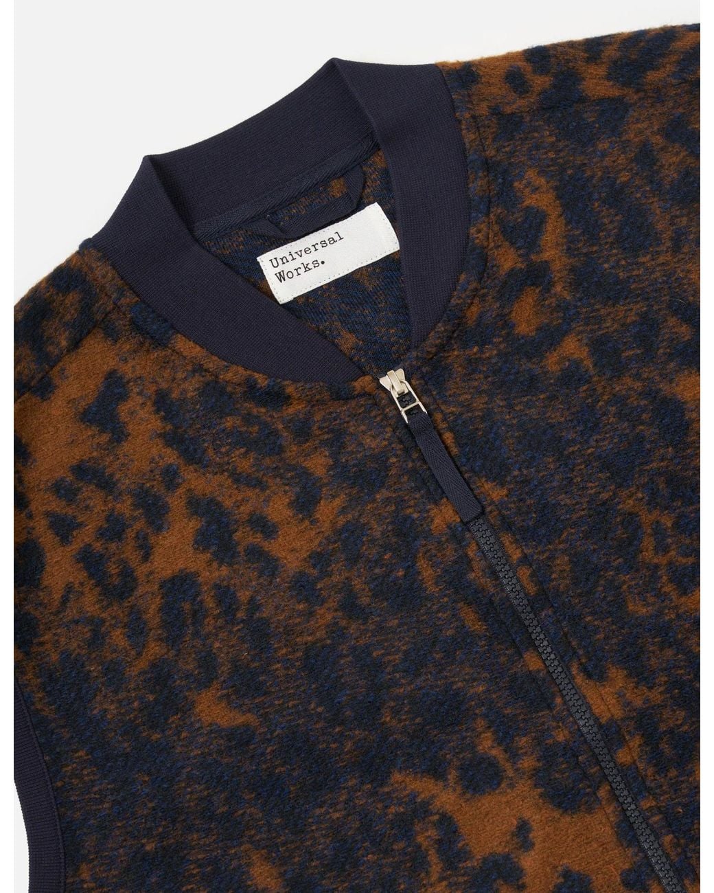Universal Works Red Zip Waistcoat (Night Leopard) for men