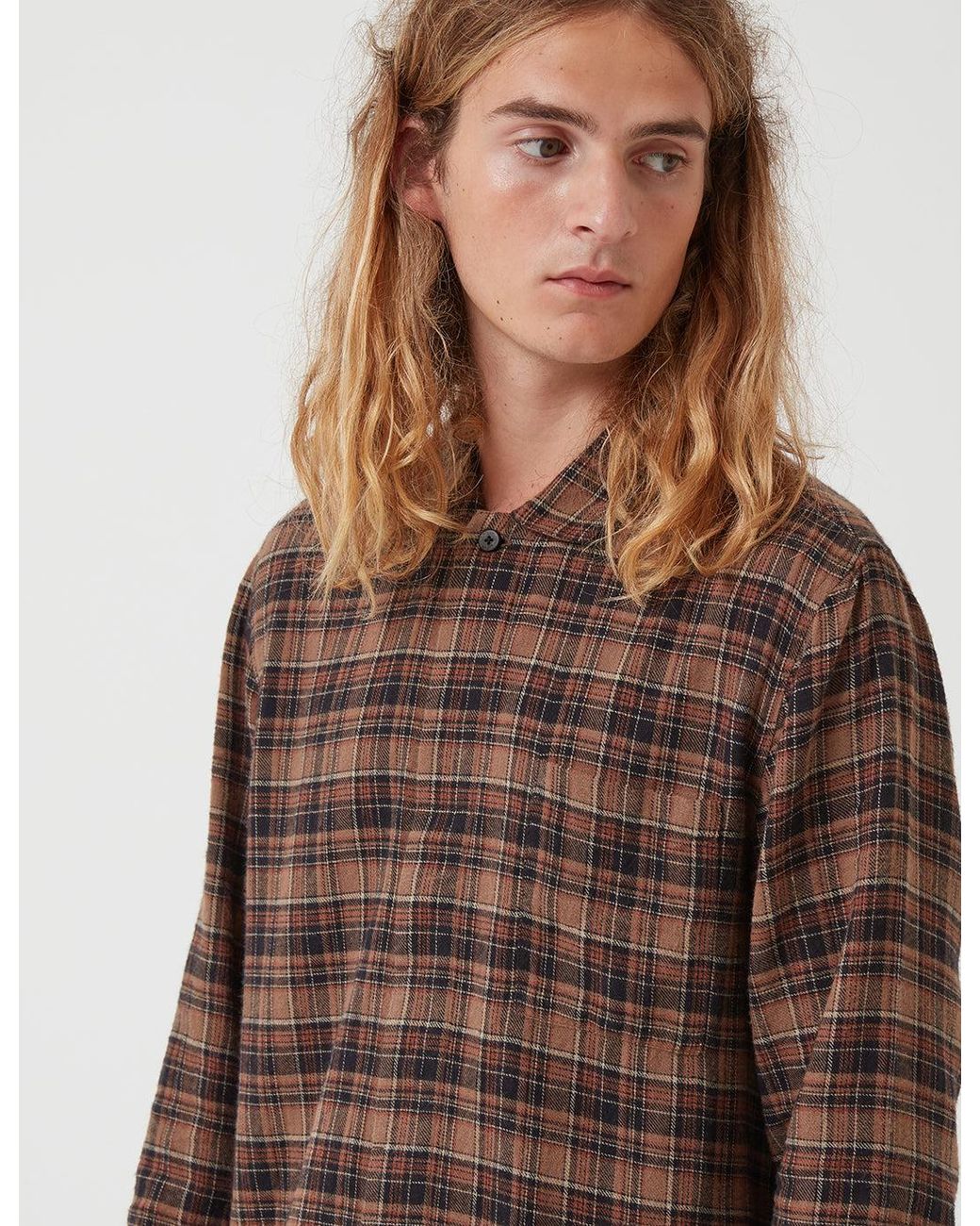 Folk Brown Folk Patch Shirt (Check) for men