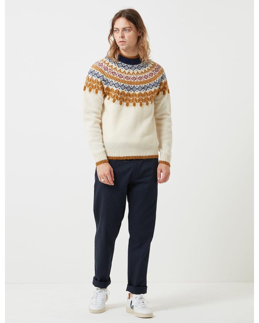 Bellerose Natural Aokas Combo Knit Sweatshirt for men