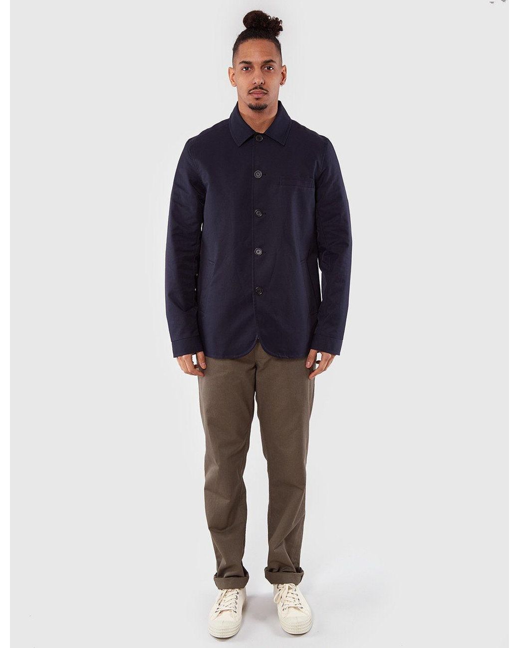 Universal Works Blue Watchman Wool Jacket for men