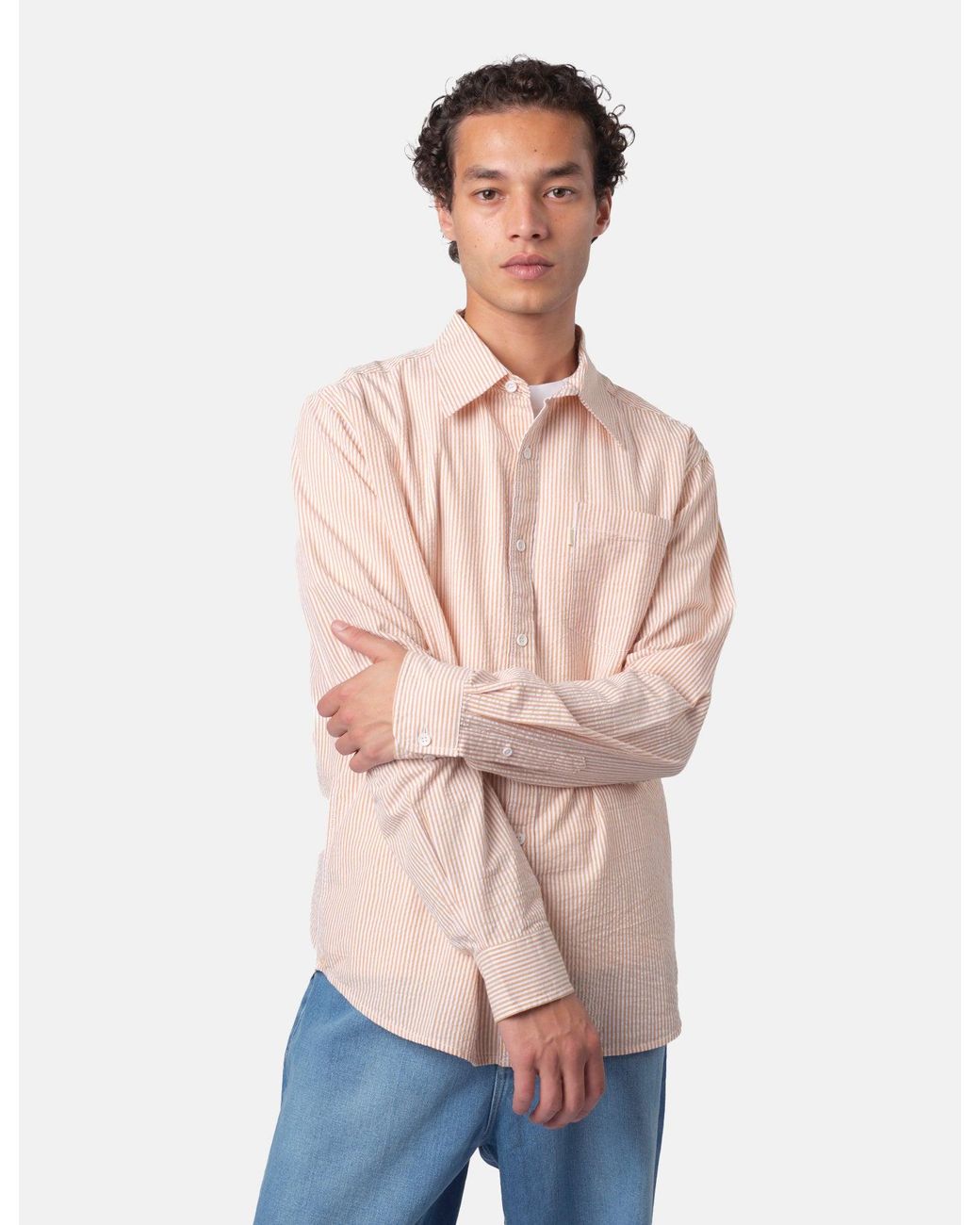BHODE Natural Box Seersucker Shirt for men