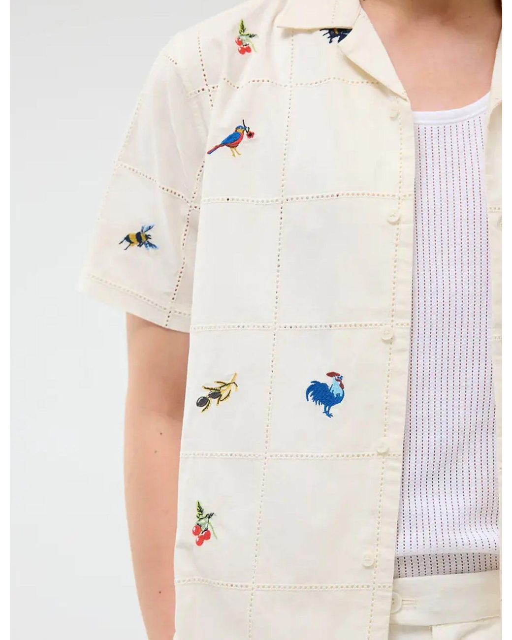 Percival White Tapestry Shirt for men