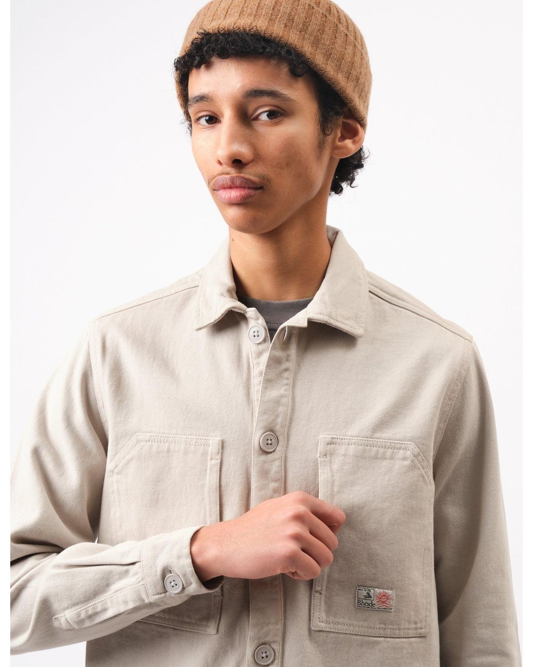 BHODE Natural Map Pocket Overshirt Twill for men