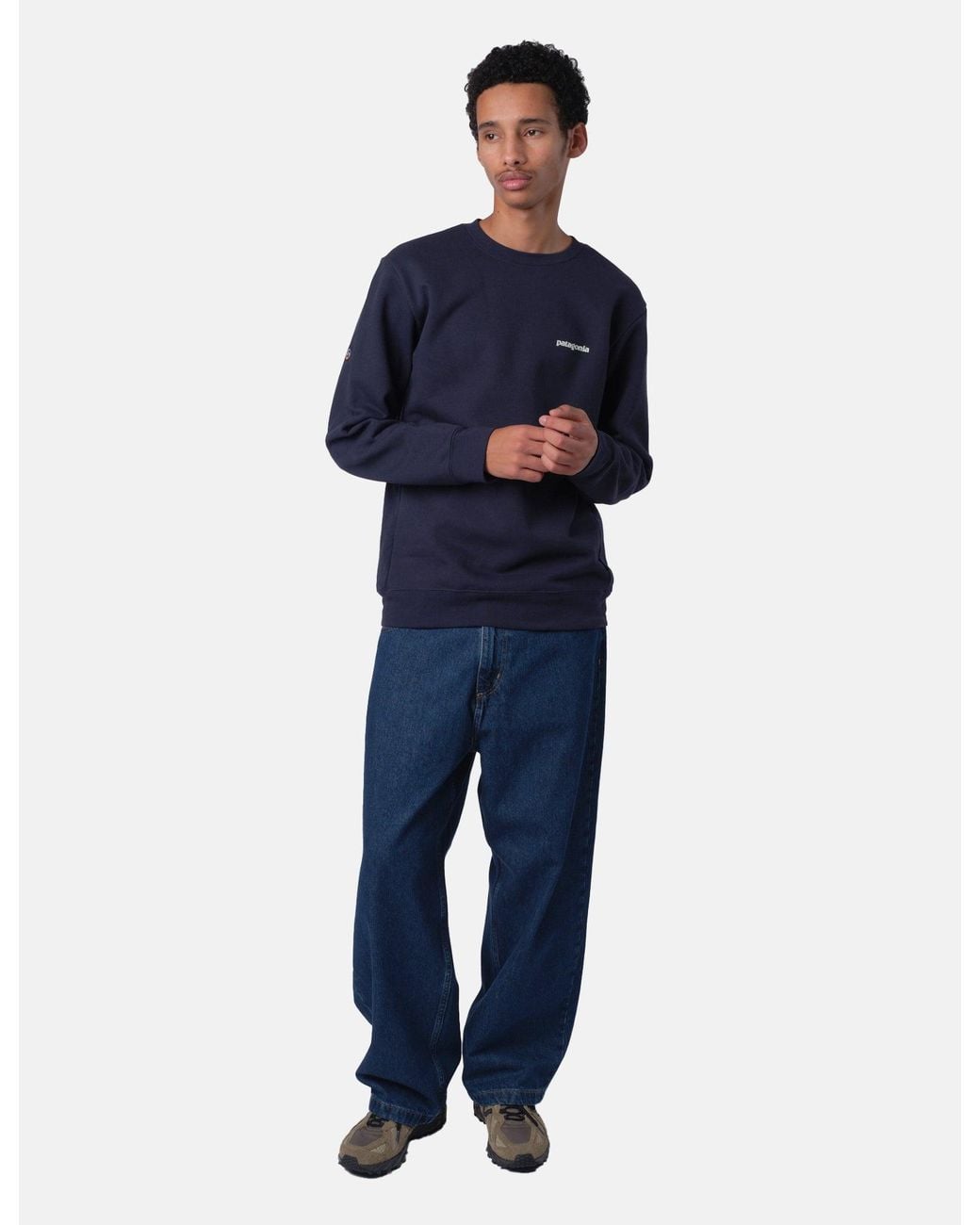 Patagonia Blue Fitz Roy Icon Uprisal Crew Sweatshirt for men