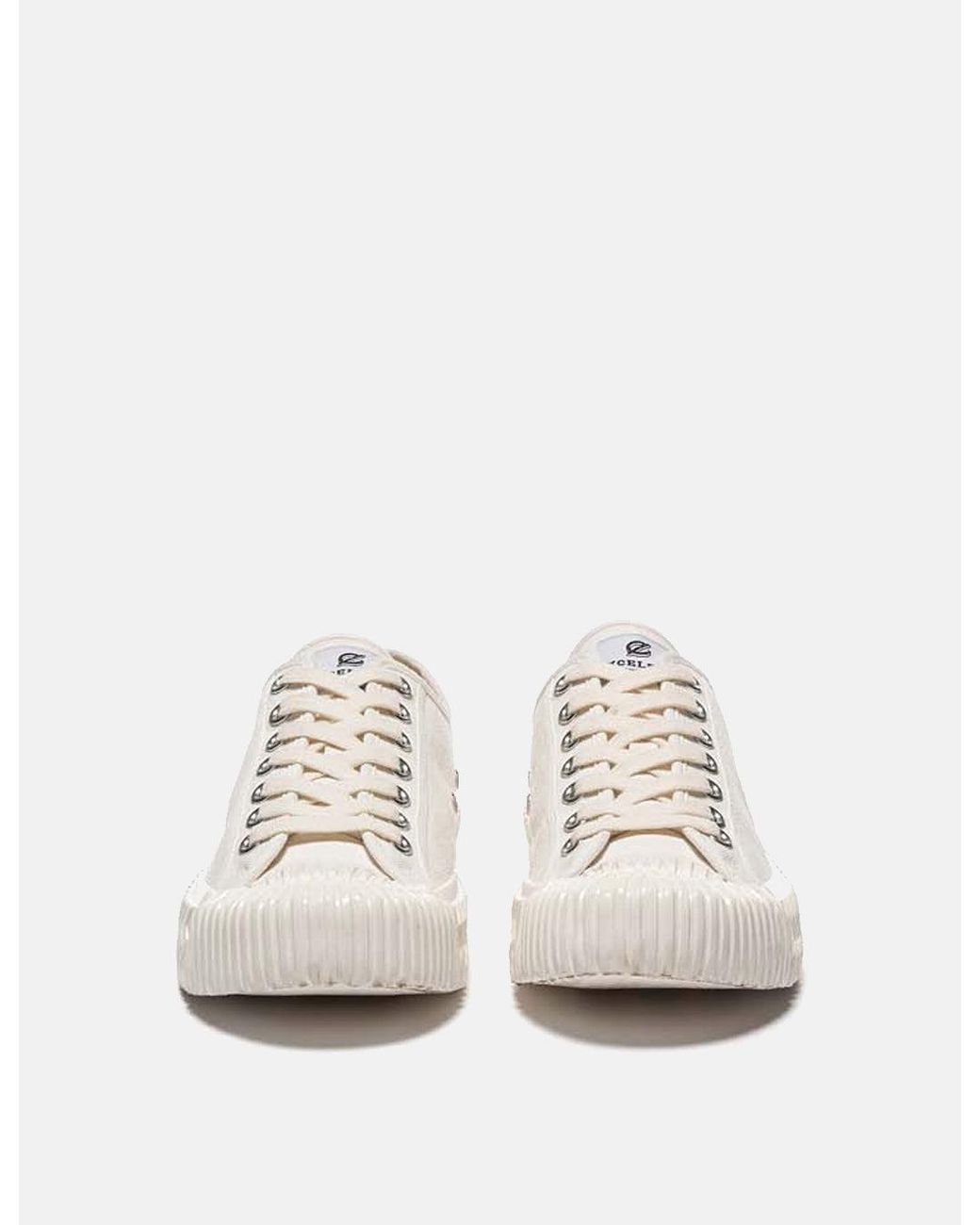 Excelsior White Bolt Low Canvas Trainers for men