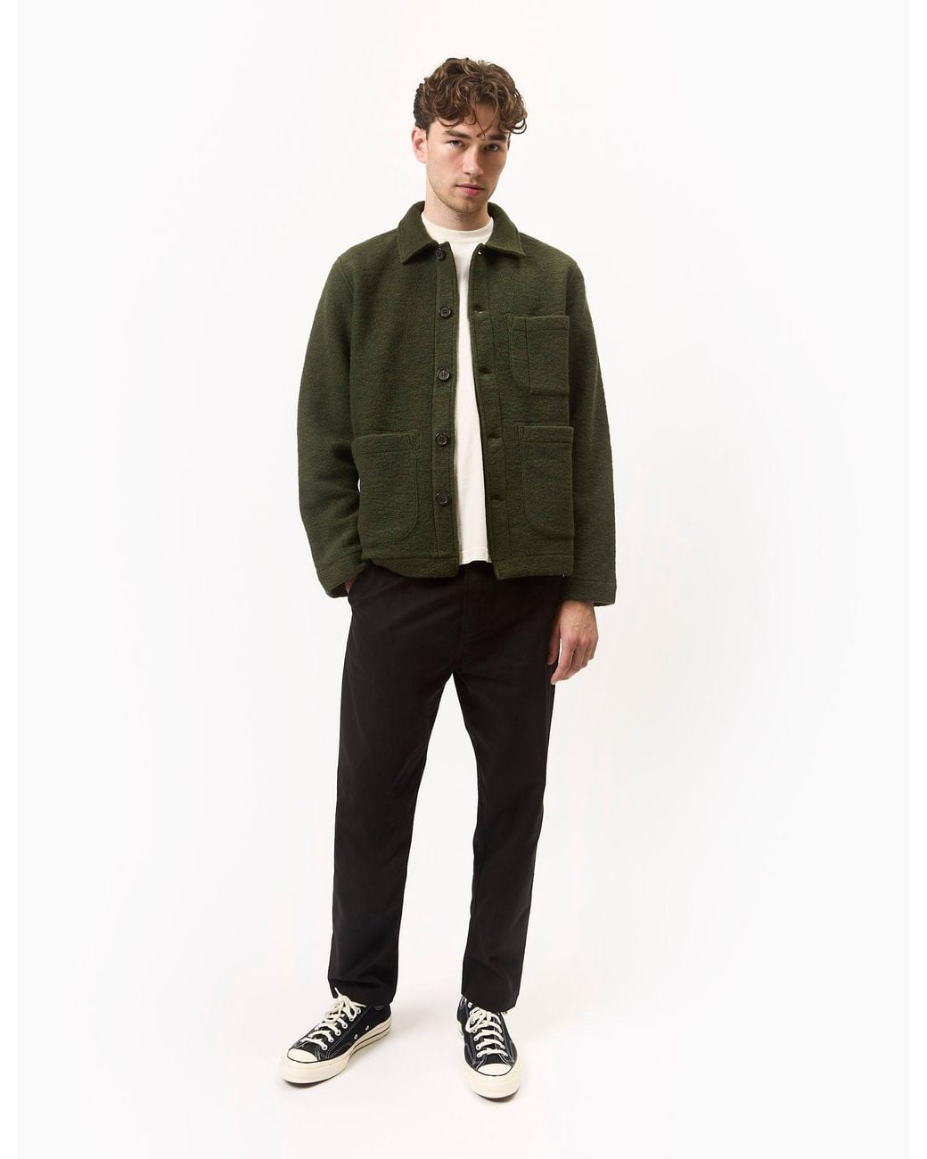 Universal Works Green Field Jacket (Wool Fleece) for men