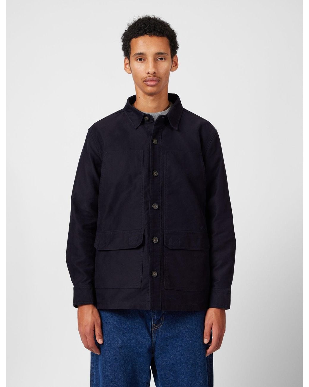 Barbour Blue Newbirch Cotton Sateen Overshirt for men