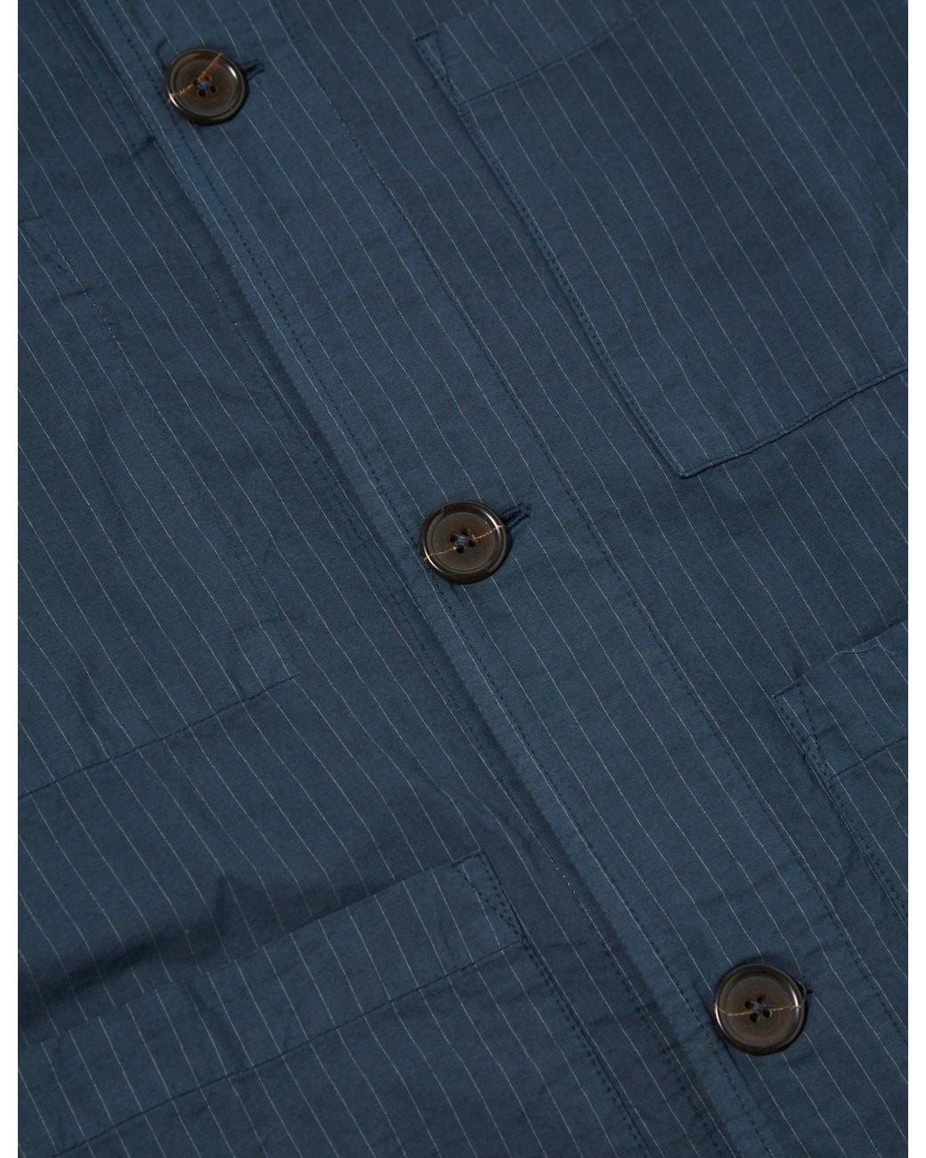 Universal Works Blue Coverall Jacket (Nearly Pinstripe) for men