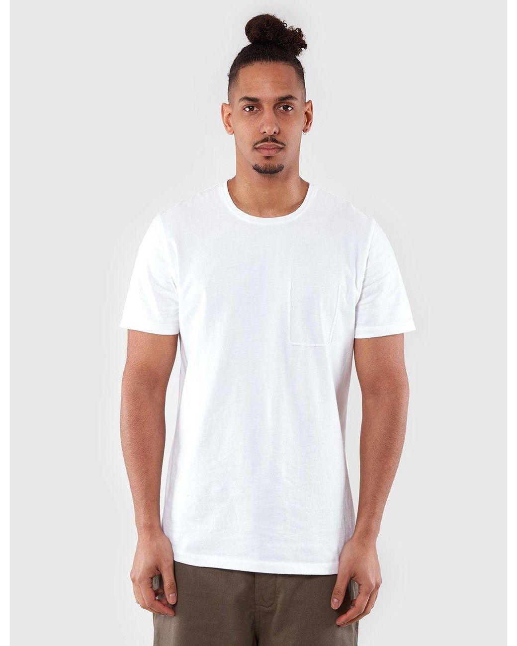 Folk White Folk Deboss Pocket T-Shirt for men